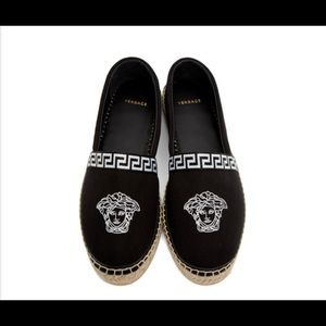 Versace black medusa espadrille